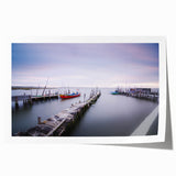 Peaceful Scenery Framed Art – Rustic Wooden Dock at Dusk