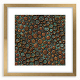 Textured Acrylic Wall Art – Industrial Circles in Bronze and Teal
