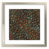 Textured Acrylic Wall Art – Industrial Circles in Bronze and Teal