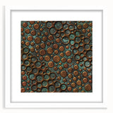 Textured Acrylic Wall Art – Industrial Circles in Bronze and Teal