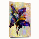 Modern Fluid Art Prints - Fluid Abstract Wall Art in Purple & Gold