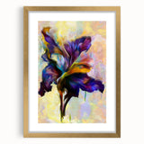 Modern Fluid Art Prints - Fluid Abstract Wall Art in Purple & Gold