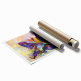 Modern Fluid Art Prints - Fluid Abstract Wall Art in Purple & Gold