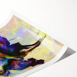 Modern Fluid Art Prints - Fluid Abstract Wall Art in Purple & Gold