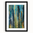 Abstract Moody Modern Wall Art - Blue, Green & Gold Vertical Print