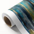 Abstract Moody Modern Wall Art - Blue, Green & Gold Vertical Print