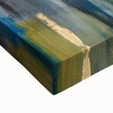 Abstract Moody Modern Wall Art - Blue, Green & Gold Vertical Print