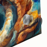 Modern Fluid Art Prints in Blue and Orange - Fluid Abstract Wall Art