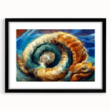 Modern Fluid Art Prints in Blue and Orange - Fluid Abstract Wall Art