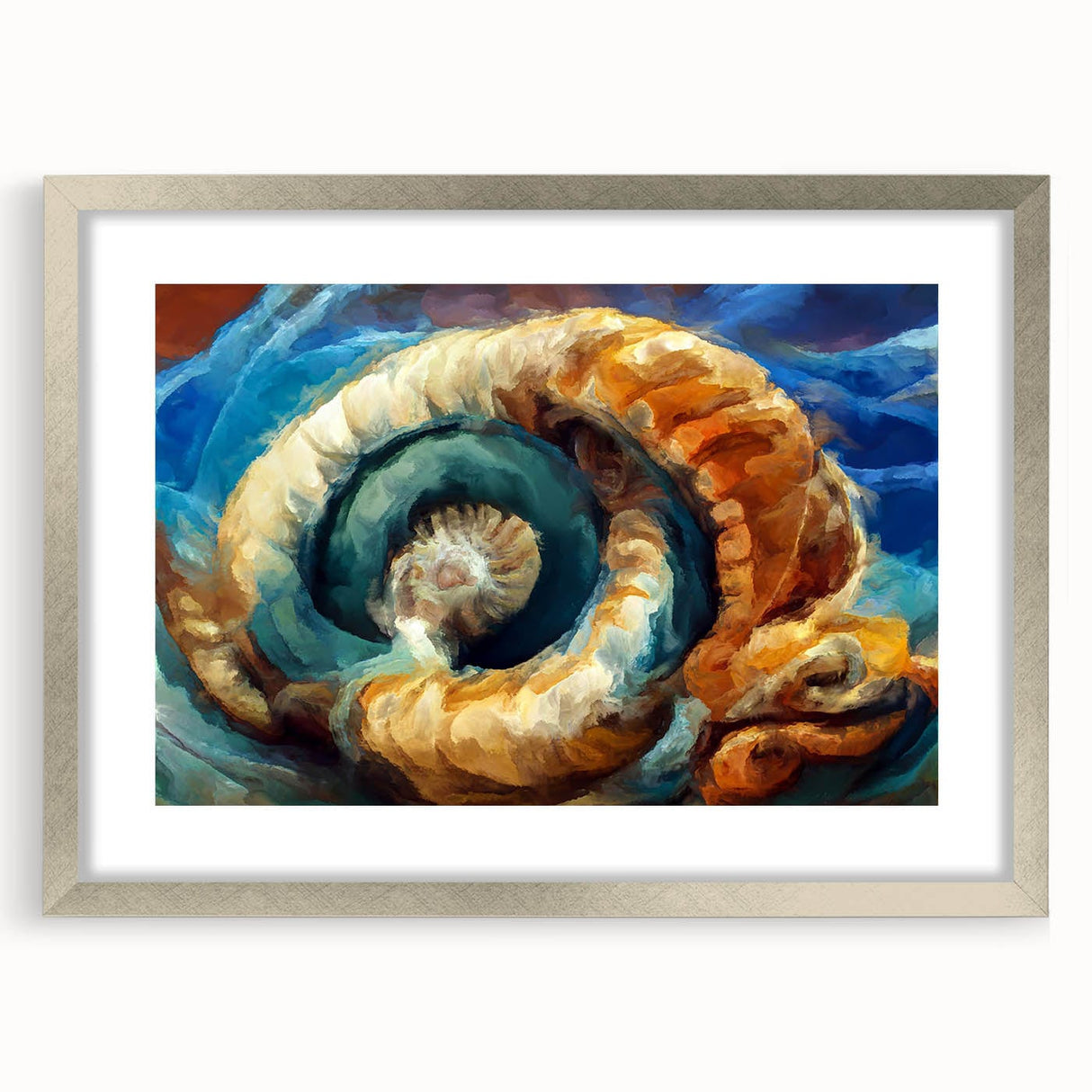 Modern Fluid Art Prints in Blue and Orange - Fluid Abstract Wall Art