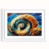 Modern Fluid Art Prints in Blue and Orange - Fluid Abstract Wall Art