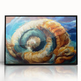 Modern Fluid Art Prints in Blue and Orange - Fluid Abstract Wall Art