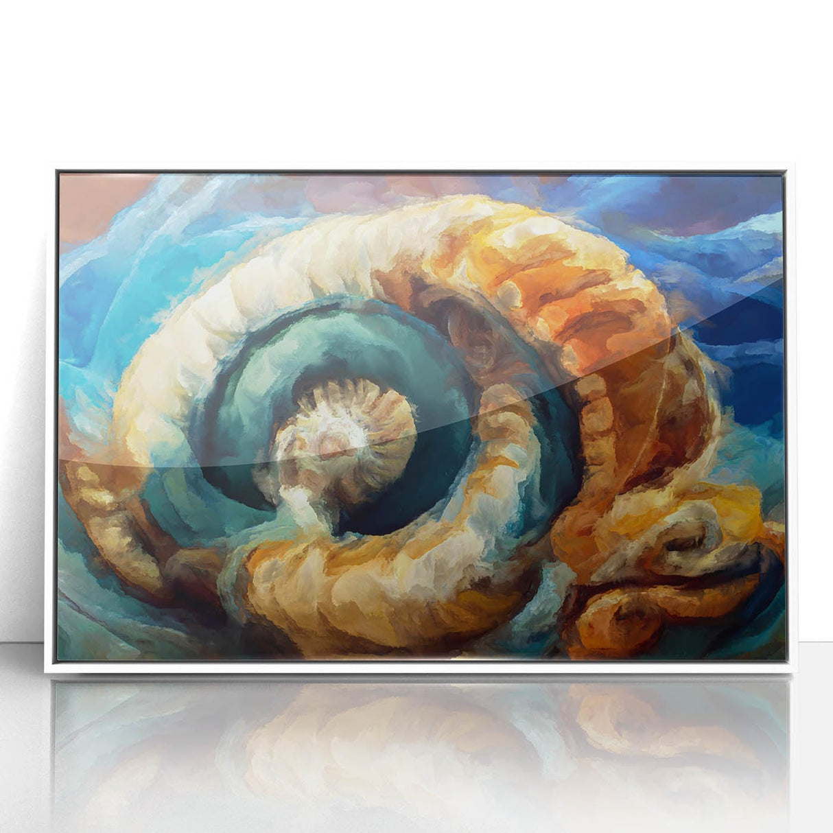 Modern Fluid Art Prints in Blue and Orange - Fluid Abstract Wall Art