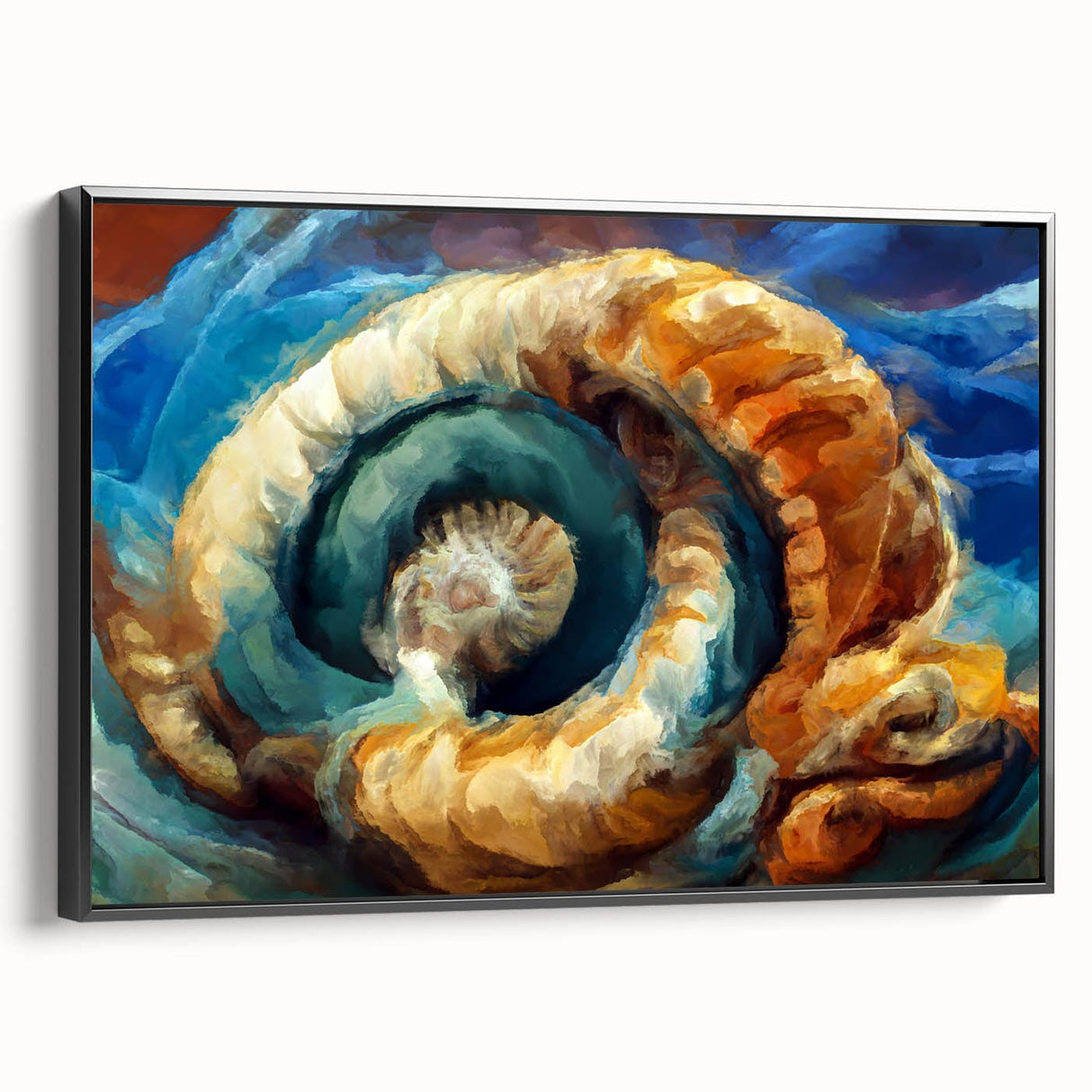 Modern Fluid Art Prints in Blue and Orange - Fluid Abstract Wall Art