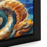 Modern Fluid Art Prints in Blue and Orange - Fluid Abstract Wall Art