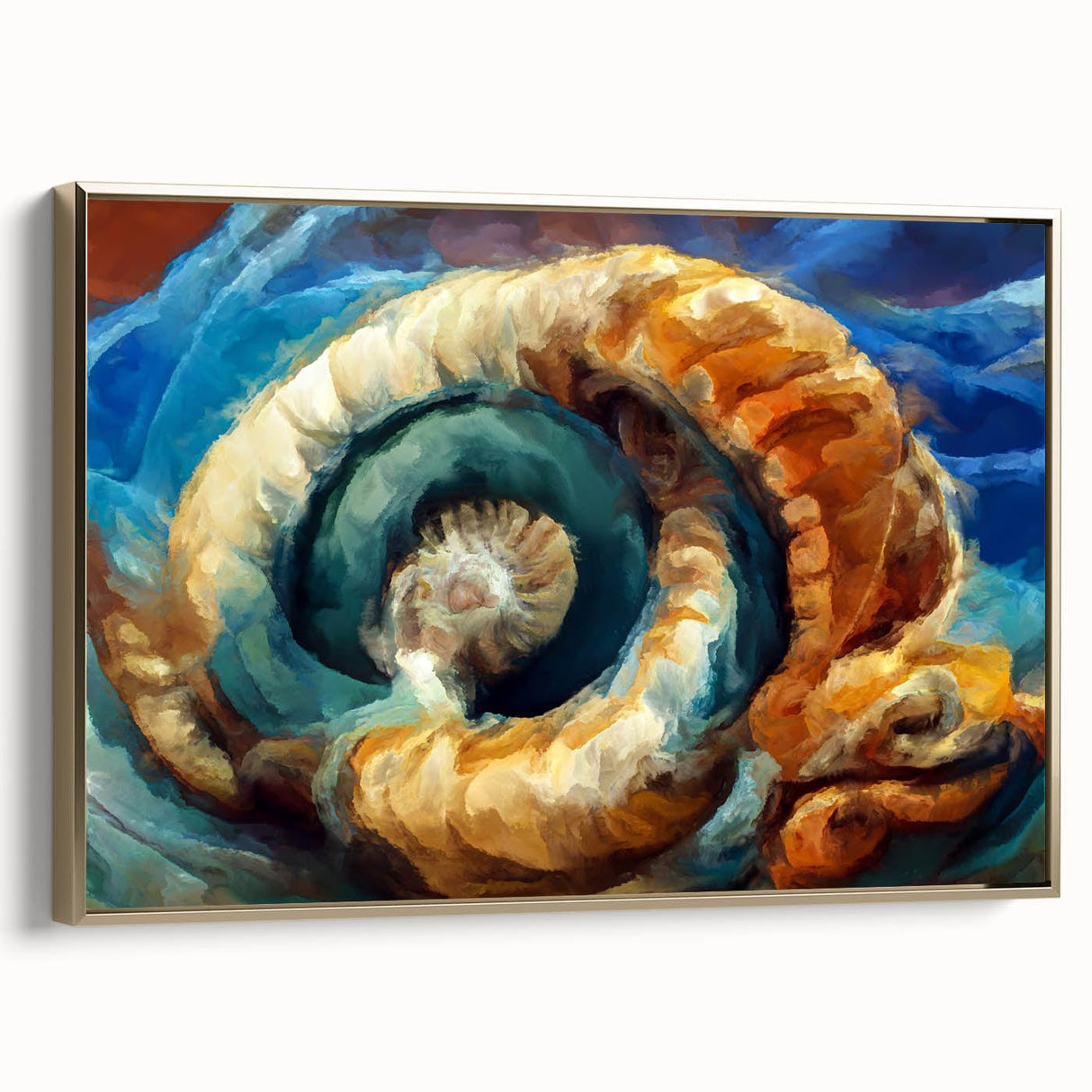 Modern Fluid Art Prints in Blue and Orange - Fluid Abstract Wall Art