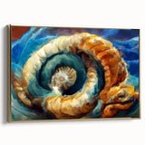 Modern Fluid Art Prints in Blue and Orange - Fluid Abstract Wall Art