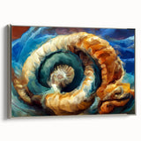 Modern Fluid Art Prints in Blue and Orange - Fluid Abstract Wall Art