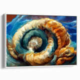 Modern Fluid Art Prints in Blue and Orange - Fluid Abstract Wall Art