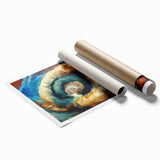 Modern Fluid Art Prints in Blue and Orange - Fluid Abstract Wall Art