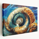 Modern Fluid Art Prints in Blue and Orange - Fluid Abstract Wall Art