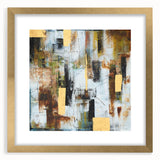 Rustic Moody Modern Wall Art - Abstract Brown, Gold & White Print