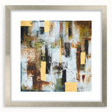 Rustic Moody Modern Wall Art - Abstract Brown, Gold & White Print