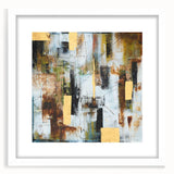 Rustic Moody Modern Wall Art - Abstract Brown, Gold & White Print