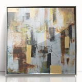 Rustic Moody Modern Wall Art - Abstract Brown, Gold & White Print