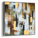 Rustic Moody Modern Wall Art - Abstract Brown, Gold & White Print