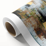 Rustic Moody Modern Wall Art - Abstract Brown, Gold & White Print