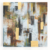 Rustic Moody Modern Wall Art - Abstract Brown, Gold & White Print