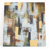 Rustic Moody Modern Wall Art - Abstract Brown, Gold & White Print