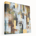 Rustic Moody Modern Wall Art - Abstract Brown, Gold & White Print