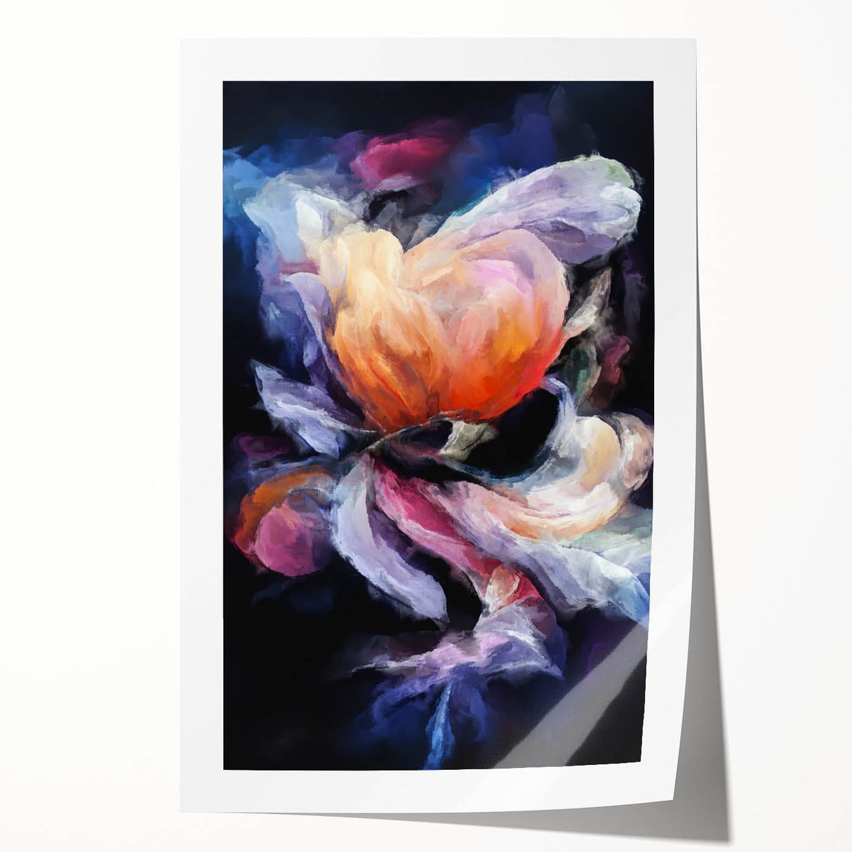 Modern Fluid Art Prints in Purple and Peach - Fluid Abstract Wall Art