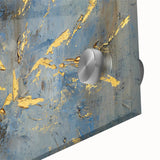 Luxury Moody Modern Wall Art - Abstract Blue, Gold & Gray Print