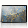 Luxury Moody Modern Wall Art - Abstract Blue, Gold & Gray Print