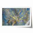 Luxury Moody Modern Wall Art - Abstract Blue, Gold & Gray Print
