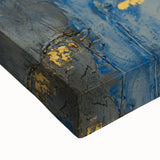 Luxury Moody Modern Wall Art - Abstract Blue, Gold & Gray Print