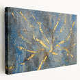 Luxury Moody Modern Wall Art - Abstract Blue, Gold & Gray Print