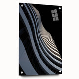 Urban Architectural Wall Art – Curved High-Rise Minimalist Print