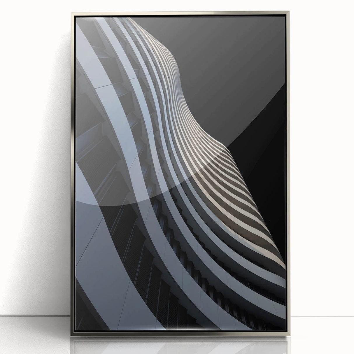 Urban Architectural Wall Art – Curved High-Rise Minimalist Print