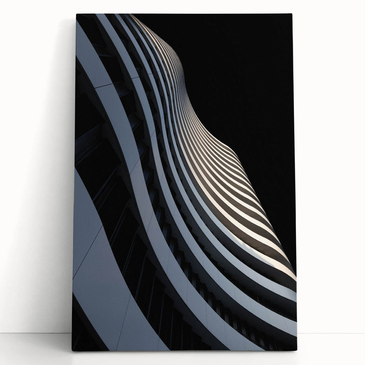 Urban Architectural Wall Art – Curved High-Rise Minimalist Print