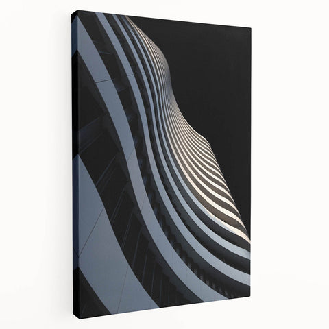Urban Architectural Wall Art – Curved High-Rise Minimalist Print