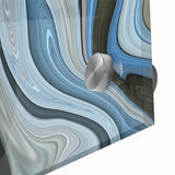 Abstract Fluid Canvas Art in Gray Blue - Contemporary Fluid Art Pieces