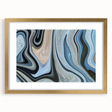 Abstract Fluid Canvas Art in Gray Blue - Contemporary Fluid Art Pieces
