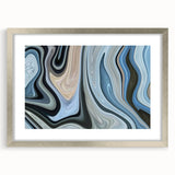 Abstract Fluid Canvas Art in Gray Blue - Contemporary Fluid Art Pieces