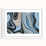 Abstract Fluid Canvas Art in Gray Blue - Contemporary Fluid Art Pieces