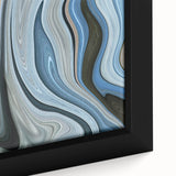 Abstract Fluid Canvas Art in Gray Blue - Contemporary Fluid Art Pieces