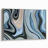 Abstract Fluid Canvas Art in Gray Blue - Contemporary Fluid Art Pieces